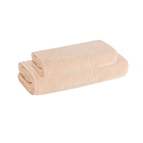 Jogo de toalhas Karsten Grace 2 peças 66cmx1,40m Salmão Jogo de toalhas Karsten Grace 2 peças 66cmx1,40m Salmão