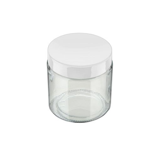 Pote redondo liso em vidro Invicta Color 850ml branco