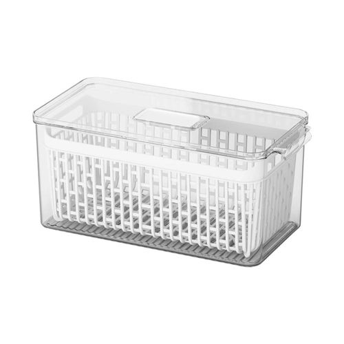 Organizador com cesto e tampa Coza Dry 6 litros cristal