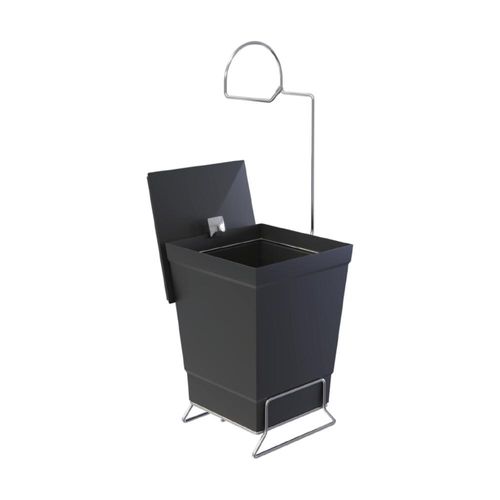 lixeira com suporte para papel higiênico Stolf 22x20x59cm preta