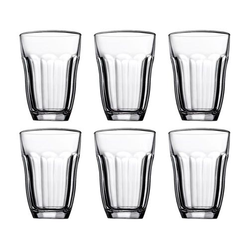 Jogo de copos em vidro multiuso Pasabahçe Baroque 220ml 6 peças incolor Jogo de copos em vidro multiuso Pasabahçe Baroque 220ml 6 peças incolor