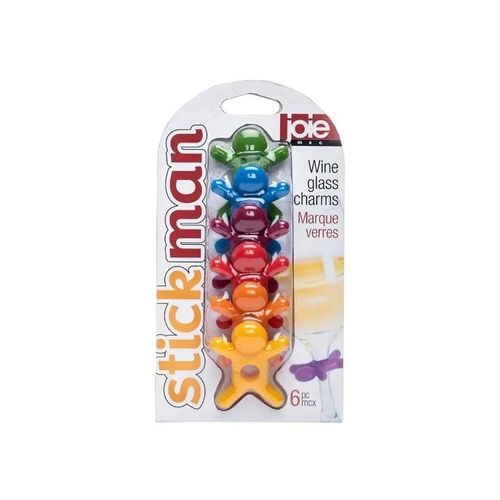 Jogo de marcadores de taças Hudson Stick Man 6 peças sortido Jogo de marcadores de taças Hudson Stick Man 6 peças sortido