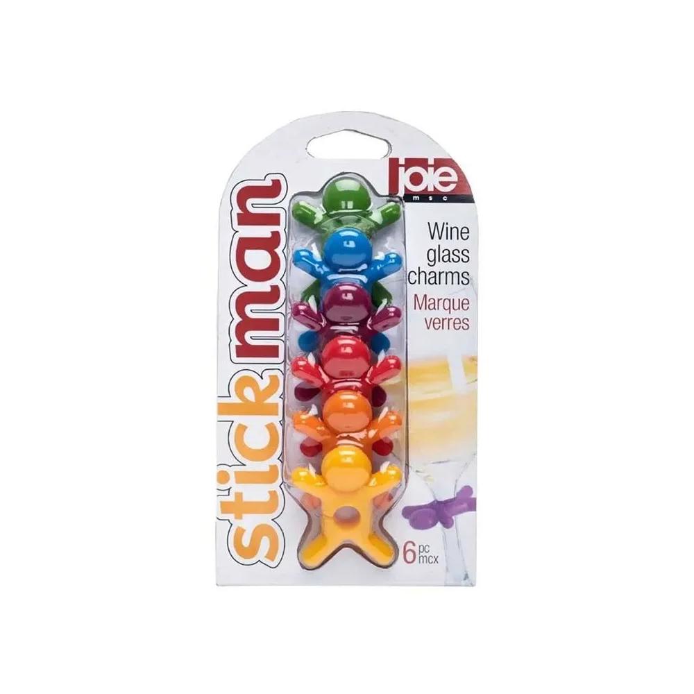 Conjunto de 6 (seis) marcadores para taças Stick man
