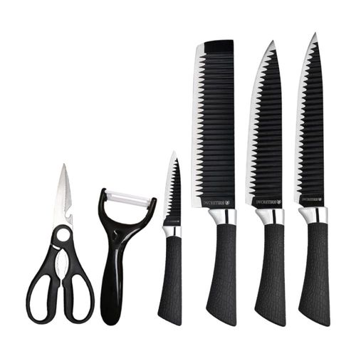 Jogo de facas de cozinha em aço Xnamai Ecooda 6 peças Jogo de facas de cozinha em aço Xnamai Ecooda 6 peças