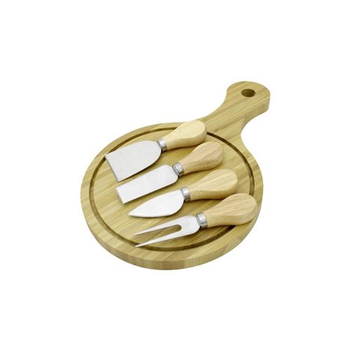 Jogo para queijo em bambu Casíta 20x32x1,7cm 5 peças