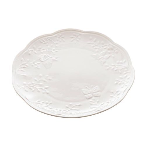 Prato sobremesa em porcelana New Bone Lyor Burtterfly Flower 19cm Prato sobremesa em porcelana New Bone Lyor Burtterfly Flower 19cm