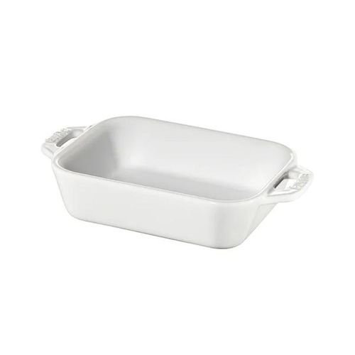 Travessa retangular em cerâmica Staub 20x16cm branca