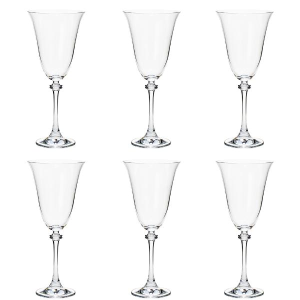 Jogo de taças Vinho em cristal Bohemia Alexandra 6 peças 250ml Incolor
