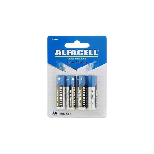 Jogo de pilhas alcalina pequena Alfacell AA 1.5V 4 peças Jogo de pilhas alcalina pequena Alfacell AA 1.5V 4 peças