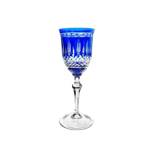 Taça vinho tinto em cristal Strauss Overlay 237.068 350ml azul escuro