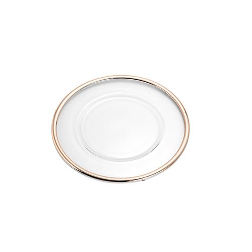 Sousplat em vidro com cordão Wolff Liso 35cm rose