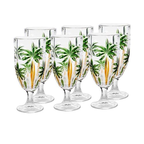 Jogo de taças em cristal Wolff Palm Tree Sprayed 6 peças 450ml
