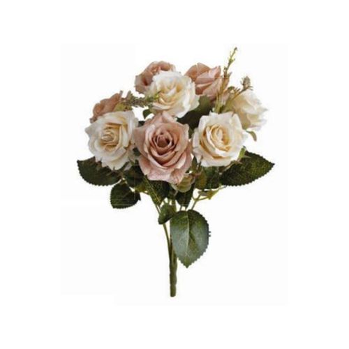 Buque rosa envelhecida em plástico Brilliance 40cm marrom Buque rosa envelhecida em plástico Brilliance 40cm marrom