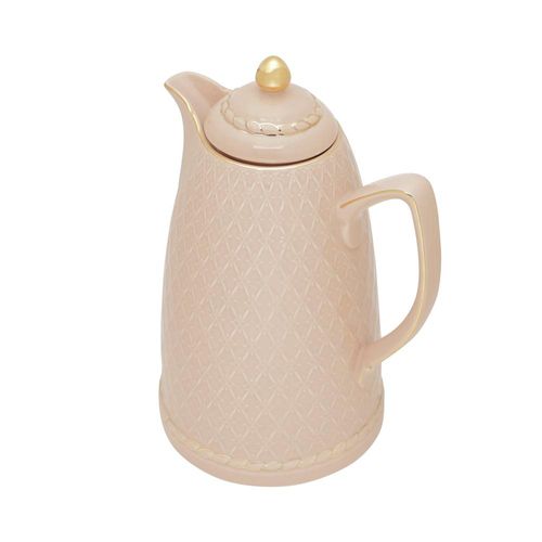 Garrafa térmica em porcelana Wolff Renda 900ml 28cm rosa