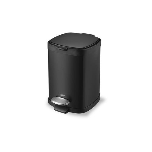Lixeira com pedal aço carbono Brinox Frame 6 litros preta