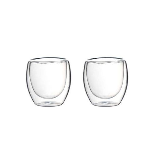 Jogo de copos parede dupla em vidro borossilicato Dynasty 90ml 2 peças Jogo de copos parede dupla em vidro borossilicato Dynasty 90ml 2 peças