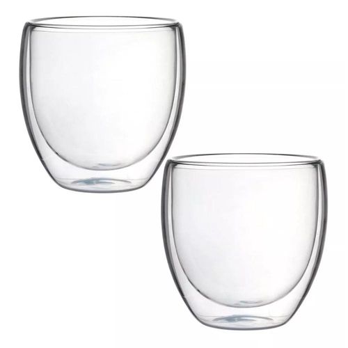 Jogo de copos parede dupla em vidro borossilicato Dynasty 240ml 2 peças