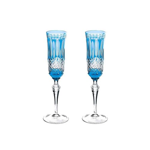 Jogo de taças champagne em cristal Strauss 237.207.068.016 240ml 2 peças azul claro Jogo de taças champagne em cristal Strauss 237.207.068.016 240ml 2 peças azul claro