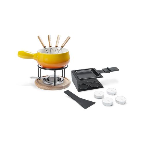 Jogo Raclette com fondue Brinox 16 peças amarelo Jogo Raclette com fondue Brinox 16 peças amarelo