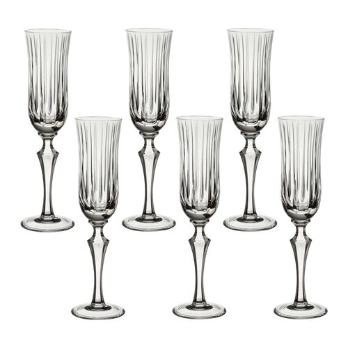 Jogo de taças champagne em cristal Strauss 237.607.150 240ml 6 peças Jogo de taças champagne em cristal Strauss 237.607.150 240ml 6 peças