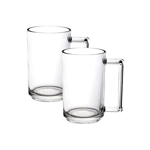 Jogo de canecas em vidro Dcasa Berlin 330ml 2 peças Jogo de canecas em vidro Dcasa Berlin 330ml 2 peças