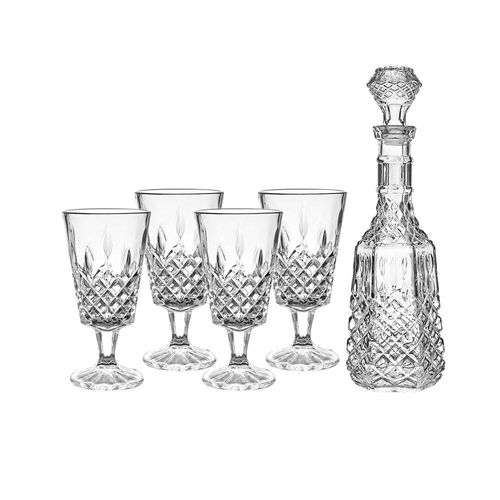 Jogo de licoreira e taças em vidro Hauskraft 4 peças incolor Jogo de licoreira e taças em vidro Hauskraft 4 peças incolor