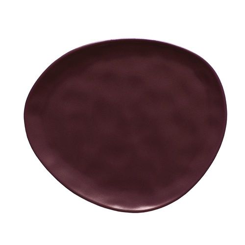 Prato de lanche em cerâmica Copa&Cia Runas 28x20cm marsala Prato de lanche em cerâmica Copa&Cia Runas 28x20cm marsala