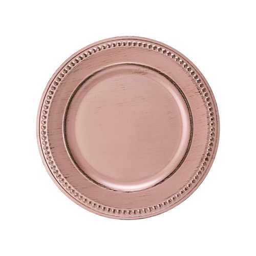 Sousplat em plástico Copa&Cia Galles Dots 33cm Rosé gold antique Sousplat em plástico Copa&Cia Galles Dots 33cm Rosé gold antique