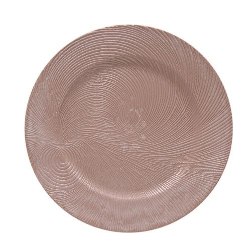Sousplat em plástico Copa&Cia Galles Flat 33cm riscas terracota Sousplat em plástico Copa&Cia Galles Flat 33cm riscas terracota