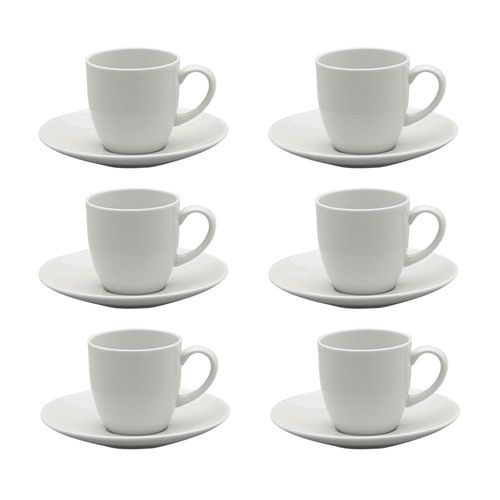 Jogo de xícaras para cafezinho em porcelana Strauss Sable 100ml 6 peças