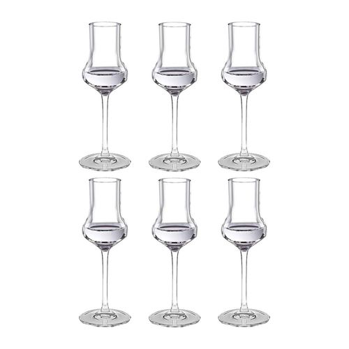 Jogo de taças em cristal Grappa Strauss 75ml 6 peças Jogo de taças em cristal Grappa Strauss 75ml 6 peças