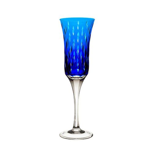 Taça de champagne em cristal Strauss Overlay 225.107.152 190ml azul escuro Taça de champagne em cristal Strauss Overlay 225.107.152 190ml azul escuro