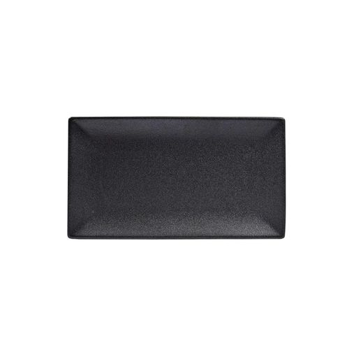 Prato retangular em porcelana Maxwell & Williams Caviar 34,5x19,5cm preto