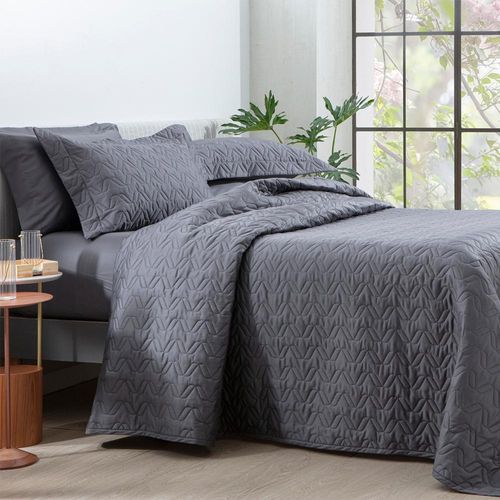 Colcha Square Kacyumara Satineé 300 fios King 2,80mx2,60m Chumbo/Graff Colcha Square Kacyumara Satineé 300 fios King 2,80mx2,60m Chumbo/Graff