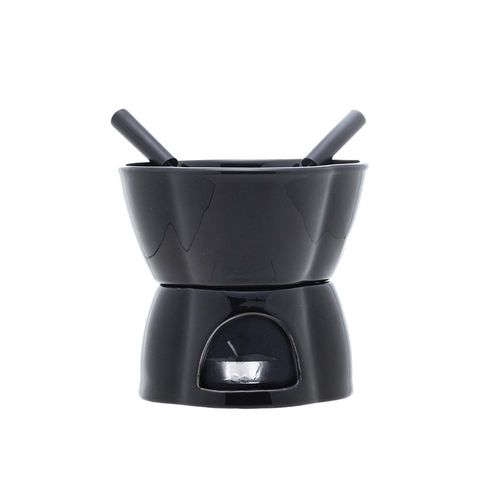 Fondue em porcelana Lyor Alpes 400ml preto 4 peças Fondue em porcelana Lyor Alpes 400ml preto 4 peças