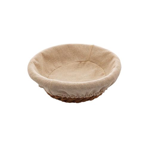 Cesta redonda em rattan plástico com forro em tecido Lyor 21x7cm Cesta redonda em rattan plástico com forro em tecido Lyor 21x7cm