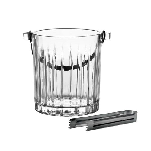 Balde de gelo em cristal ecológico com pinça e alça L'Hermitage Soho 1 litro