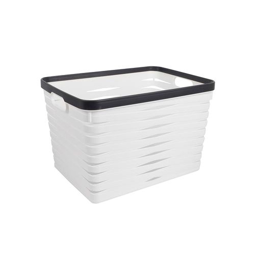 Cesta retangular em plástico Dynasty Boxer 34x24x23cm branca Cesta retangular em plástico Dynasty Boxer 34x24x23cm branca