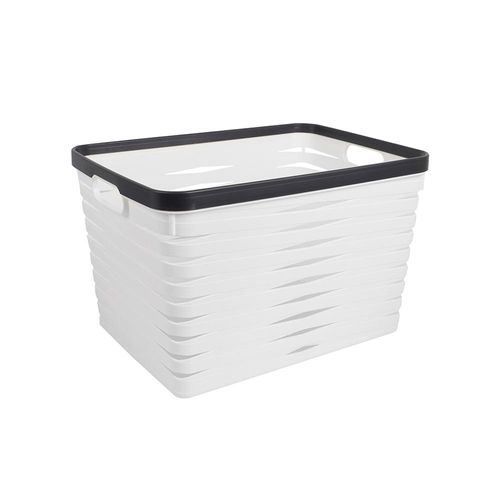 Cesta retangular em plástico Dynasty Boxer 38,5x28x26,5cm branca Cesta retangular em plástico Dynasty Boxer 38,5x28x26,5cm branca