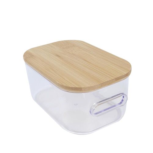Cesta retangular com alça em poliestireno com tampa bambu L'Hermitage Closet 28,6cm Cesta retangular com alça em poliestireno com tampa bambu L'Hermitage Closet 28,6cm