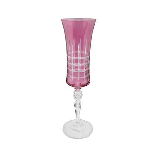 Taça para champanhe lapidada em cristal ecológico Bohemia Grace 190ml magenta Taça para champanhe lapidada em cristal ecológico Bohemia Grace 190ml magenta