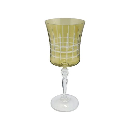 Taça para água lapidada em cristal ecológico Bohemia Grace 300ml âmbar Taça para água lapidada em cristal ecológico Bohemia Grace 300ml âmbar