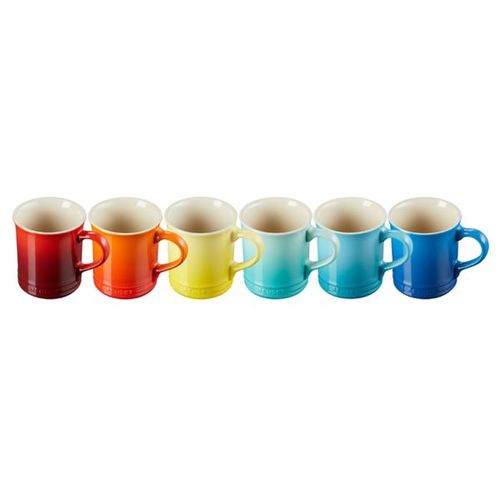 Jogo de canecas em grés Le Creuset Rainbow 400ml 6 peças sortido Jogo de canecas em grés Le Creuset Rainbow 400ml 6 peças sortido