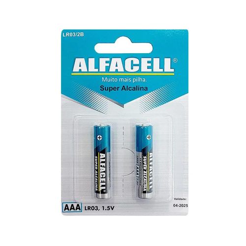 Jogo de pilhas palito Alfacell Alcalina AAA 1.5V 2 peças Jogo de pilhas palito Alfacell Alcalina AAA 1.5V 2 peças