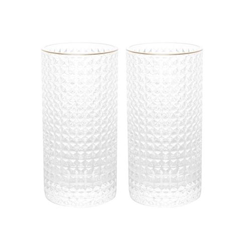 Jogo de copos para altos borda dourada em vidro Wolff Spike 400ml 2 peças