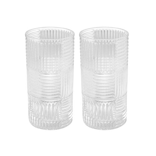 Jogo de copos para altos borda prateada em vidro Wolff Chess 400ml 2 peças
