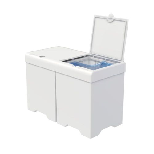 Lixeira em plástico com 2 compartimentos Stolf Smile Plus 5,4 litros branca Lixeira em plástico com 2 compartimentos Stolf Smile Plus 5,4 litros branca