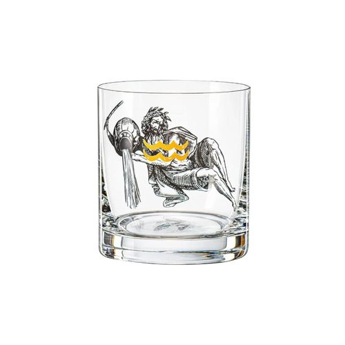 Copo wisk em cristal Bohemia Zodiac Aquário 280ml