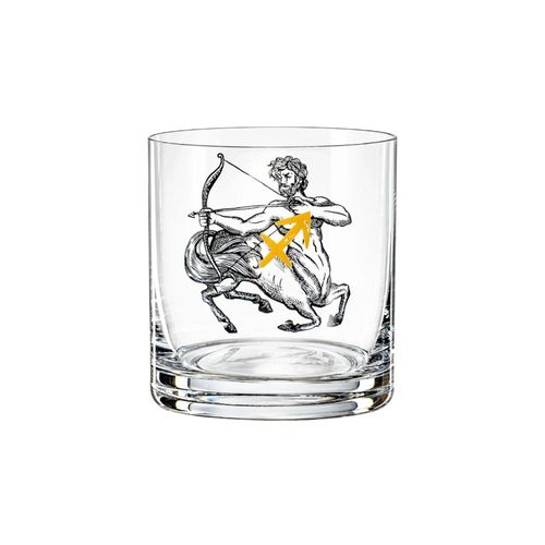 Copo wisk em cristal Bohemia Zodiac Sargitário 280ml