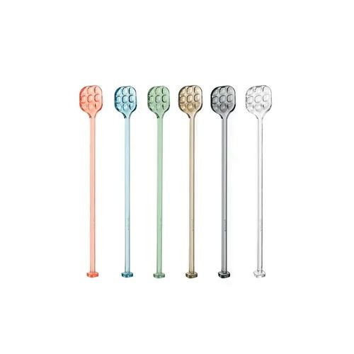 Jogo de colheres para cocktail em SMMA Guzzini Tiffany 6 peças sortidos Jogo de colheres para cocktail em SMMA Guzzini Tiffany 6 peças sortidos